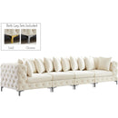  Manufacturer Color_Cream -- Tremblay 139" Cream Velvet Upholstered 4 pc Modular Sofa IMAGE 2