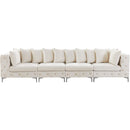  Manufacturer Color_Cream -- Tremblay 139" Cream Velvet Upholstered 4 pc Modular Sofa IMAGE 6