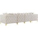  Manufacturer Color_Cream -- Tremblay 139" Cream Velvet Upholstered 4 pc Modular Sofa IMAGE 7