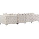  Manufacturer Color_Cream -- Tremblay 139" Cream Velvet Upholstered 4 pc Modular Sofa IMAGE 8