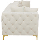  Manufacturer Color_Cream -- Tremblay 139" Cream Velvet Upholstered 4 pc Modular Sofa IMAGE 9
