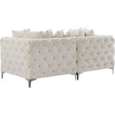  Manufacturer Color_Cream -- Tremblay 79" Cream Velvet Upholstered 2 pc Modular Loveseat IMAGE 10