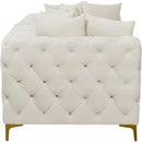  Manufacturer Color_Cream -- Tremblay 79" Cream Velvet Upholstered 2 pc Modular Loveseat IMAGE 11