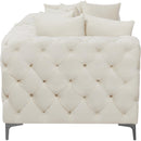  Manufacturer Color_Cream -- Tremblay 79" Cream Velvet Upholstered 2 pc Modular Loveseat IMAGE 12