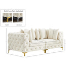  Manufacturer Color_Cream -- Tremblay 79" Cream Velvet Upholstered 2 pc Modular Loveseat IMAGE 13