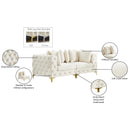  Manufacturer Color_Cream -- Tremblay 79" Cream Velvet Upholstered 2 pc Modular Loveseat IMAGE 14
