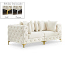  Manufacturer Color_Cream -- Tremblay 79" Cream Velvet Upholstered 2 pc Modular Loveseat IMAGE 1