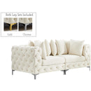  Manufacturer Color_Cream -- Tremblay 79" Cream Velvet Upholstered 2 pc Modular Loveseat IMAGE 2