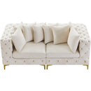  Manufacturer Color_Cream -- Tremblay 79" Cream Velvet Upholstered 2 pc Modular Loveseat IMAGE 7