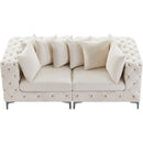  Manufacturer Color_Cream -- Tremblay 79" Cream Velvet Upholstered 2 pc Modular Loveseat IMAGE 8