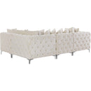  Manufacturer Color_Cream -- Tremblay 109" Cream Velvet Upholstered 4 pc Modular Sectional IMAGE 10