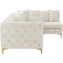  Manufacturer Color_Cream -- Tremblay 109" Cream Velvet Upholstered 4 pc Modular Sectional IMAGE 11
