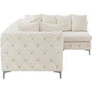  Manufacturer Color_Cream -- Tremblay 109" Cream Velvet Upholstered 4 pc Modular Sectional IMAGE 12