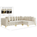  Manufacturer Color_Cream -- Tremblay 109" Cream Velvet Upholstered 4 pc Modular Sectional IMAGE 13