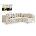  Manufacturer Color_Cream -- Tremblay 109" Cream Velvet Upholstered 4 pc Modular Sectional IMAGE 1