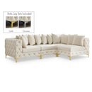  Manufacturer Color_Cream -- Tremblay 109" Cream Velvet Upholstered 4 pc Modular Sectional IMAGE 1