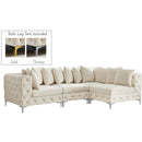  Manufacturer Color_Cream -- Tremblay 109" Cream Velvet Upholstered 4 pc Modular Sectional IMAGE 2