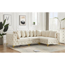 Manufacturer Color_Cream -- Tremblay 109" Cream Velvet Upholstered 4 pc Modular Sectional IMAGE 3