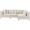  Manufacturer Color_Cream -- Tremblay 109" Cream Velvet Upholstered 4 pc Modular Sectional IMAGE 5