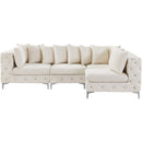  Manufacturer Color_Cream -- Tremblay 109" Cream Velvet Upholstered 4 pc Modular Sectional IMAGE 6