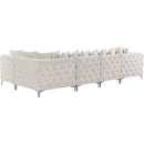  Manufacturer Color_Cream -- Tremblay 139" Cream Velvet Upholstered 5 pc Modular Sectional IMAGE 10