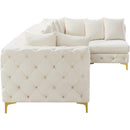  Manufacturer Color_Cream -- Tremblay 139" Cream Velvet Upholstered 5 pc Modular Sectional IMAGE 11