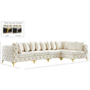  Manufacturer Color_Cream -- Tremblay 139" Cream Velvet Upholstered 5 pc Modular Sectional IMAGE 13