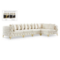  Manufacturer Color_Cream -- Tremblay 139" Cream Velvet Upholstered 5 pc Modular Sectional IMAGE 1