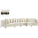  Manufacturer Color_Cream -- Tremblay 139" Cream Velvet Upholstered 5 pc Modular Sectional IMAGE 2