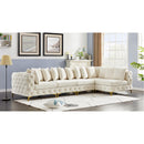  Manufacturer Color_Cream -- Tremblay 139" Cream Velvet Upholstered 5 pc Modular Sectional IMAGE 3