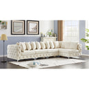 Manufacturer Color_Cream -- Tremblay 139" Cream Velvet Upholstered 5 pc Modular Sectional IMAGE 4