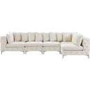  Manufacturer Color_Cream -- Tremblay 139" Cream Velvet Upholstered 5 pc Modular Sectional IMAGE 6