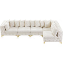  Manufacturer Color_Cream -- Tremblay 139" Cream Velvet Upholstered 5 pc Modular Sectional IMAGE 7