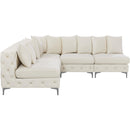  Manufacturer Color_Cream -- Tremblay 99" Cream Velvet Upholstered 5 pc Modular Sectional IMAGE 10