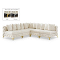  Manufacturer Color_Cream -- Tremblay 99" Cream Velvet Upholstered 5 pc Modular Sectional IMAGE 1