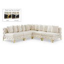  Manufacturer Color_Cream -- Tremblay 99" Cream Velvet Upholstered 5 pc Modular Sectional IMAGE 1