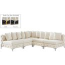  Manufacturer Color_Cream -- Tremblay 99" Cream Velvet Upholstered 5 pc Modular Sectional IMAGE 2