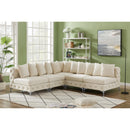  Manufacturer Color_Cream -- Tremblay 99" Cream Velvet Upholstered 5 pc Modular Sectional IMAGE 4