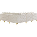  Manufacturer Color_Cream -- Tremblay 99" Cream Velvet Upholstered 5 pc Modular Sectional IMAGE 7
