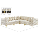  Manufacturer Color_Cream -- Tremblay 109" Cream Velvet Upholstered 5 pc Modular Sectional IMAGE 11