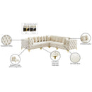  Manufacturer Color_Cream -- Tremblay 109" Cream Velvet Upholstered 5 pc Modular Sectional IMAGE 12