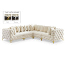  Manufacturer Color_Cream -- Tremblay 109" Cream Velvet Upholstered 5 pc Modular Sectional IMAGE 1