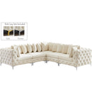 Manufacturer Color_Cream -- Tremblay 109" Cream Velvet Upholstered 5 pc Modular Sectional IMAGE 2