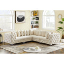  Manufacturer Color_Cream -- Tremblay 109" Cream Velvet Upholstered 5 pc Modular Sectional IMAGE 4
