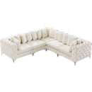  Manufacturer Color_Cream -- Tremblay 109" Cream Velvet Upholstered 5 pc Modular Sectional IMAGE 6