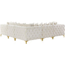  Manufacturer Color_Cream -- Tremblay 109" Cream Velvet Upholstered 5 pc Modular Sectional IMAGE 7