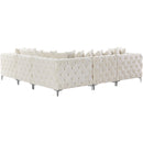  Manufacturer Color_Cream -- Tremblay 109" Cream Velvet Upholstered 5 pc Modular Sectional IMAGE 8