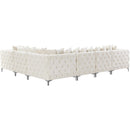  Manufacturer Color_Cream -- Tremblay 139" Cream Velvet Upholstered 6 pc Modular Sectional IMAGE 12