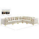 Meridian Tremblay Cream Velvet Modular Sectional IMAGE 13