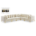  Manufacturer Color_Cream -- Tremblay 139" Cream Velvet Upholstered 6 pc Modular Sectional IMAGE 1
